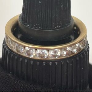 Gold Band with Clear Gemstones